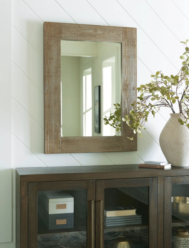 Waltleigh - Accent Mirror - Distressed Brown by Unique Piece Furniture