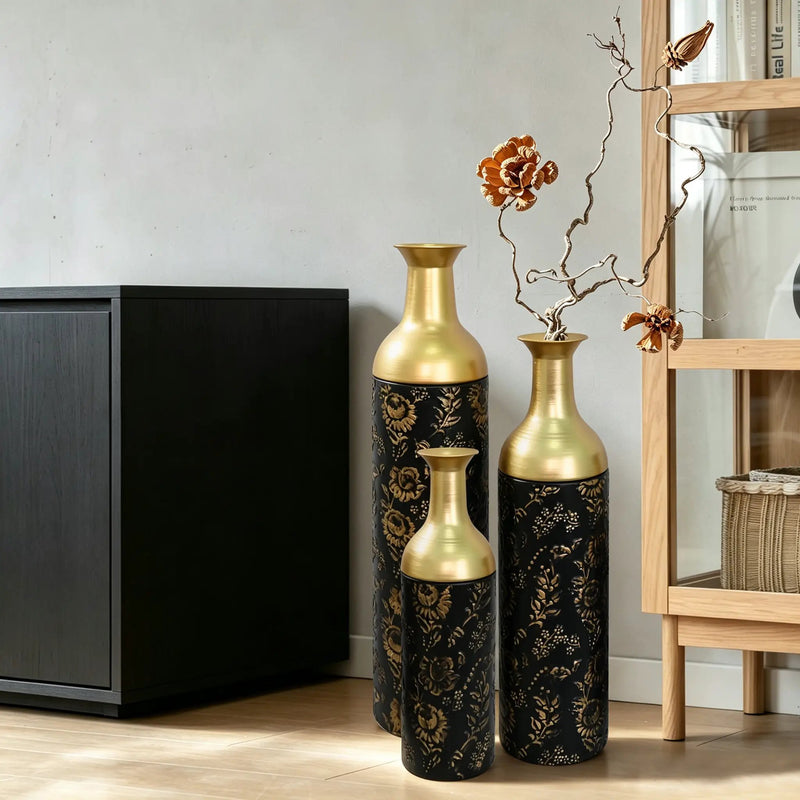 Decorative Metal Vases Set of 3 by HouseOfZazla