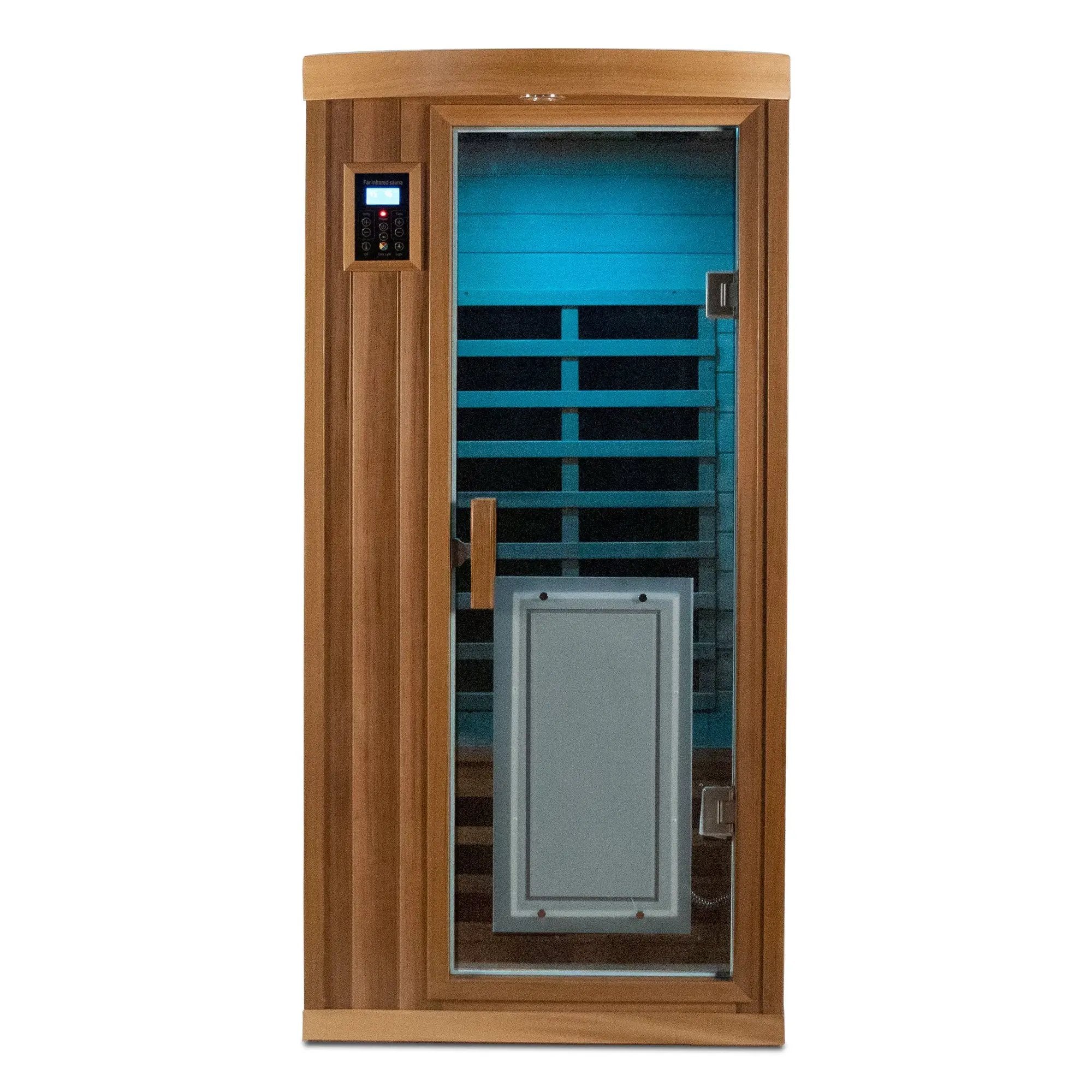 Low EMF One person Far infrared red cedar Deluxe indoor sauna room by HouseOfZazla
