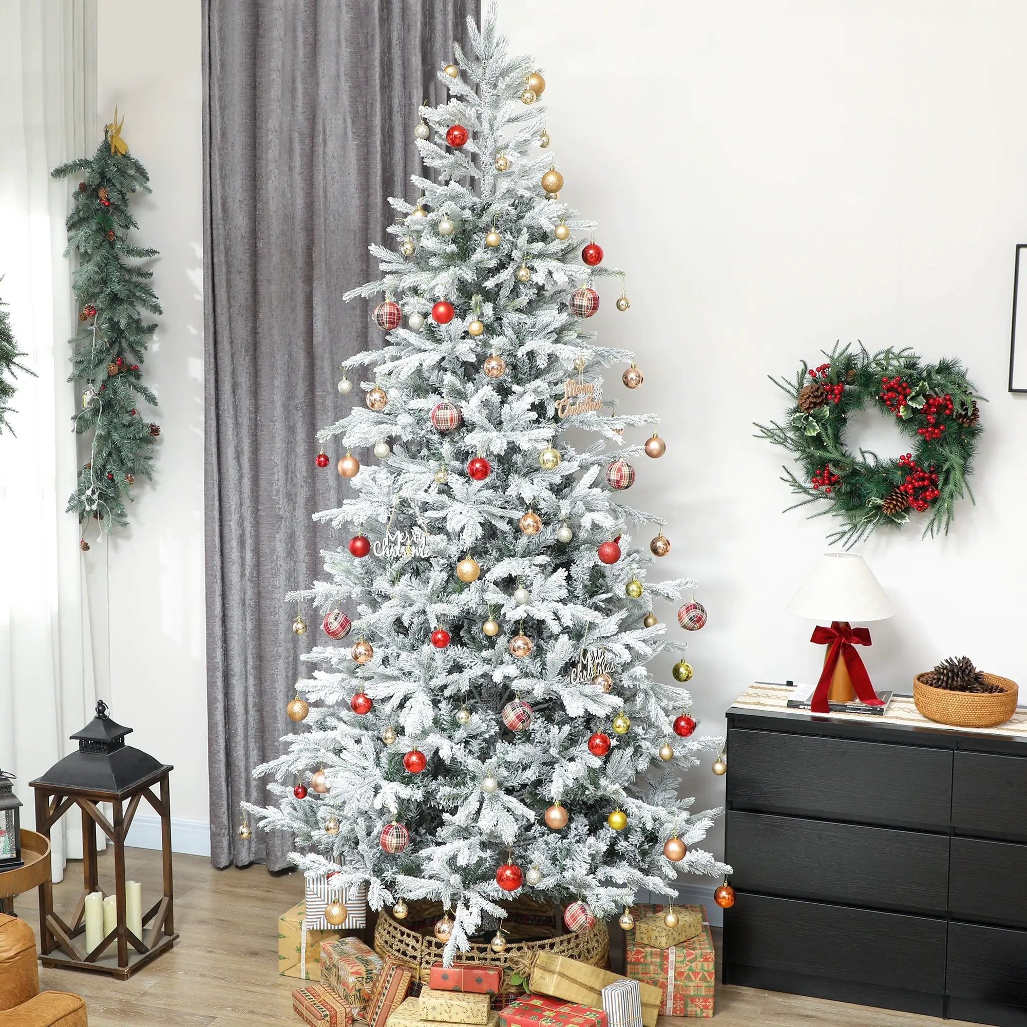 HOMCOM 9 ft Artificial Frosted Christmas Tree by HouseOfZazla