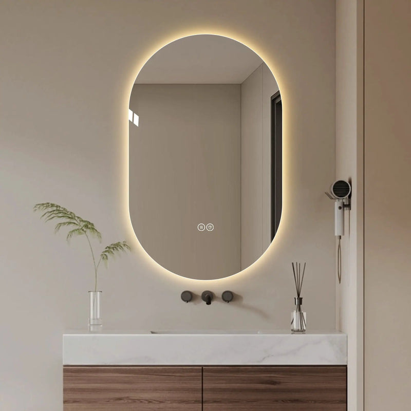 Smart Wall Mounted LED Touch Screen Mirror With Anti-Fog Function And Adjustable Lighting by HouseOfZazla