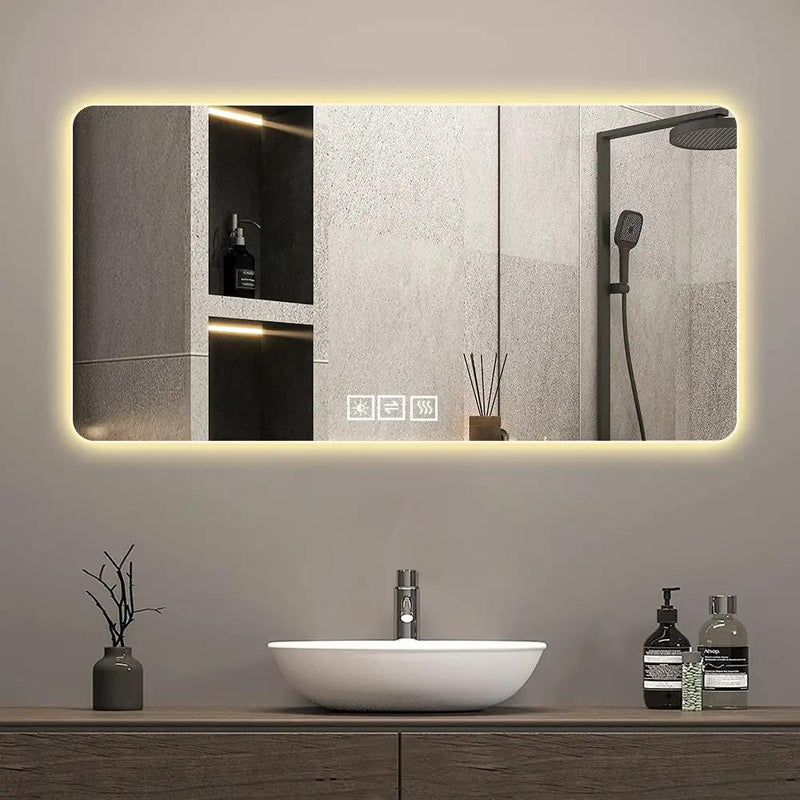 28"x60" Frameless LED Bathroom Mirror with Demist Function by HouseOfZazla