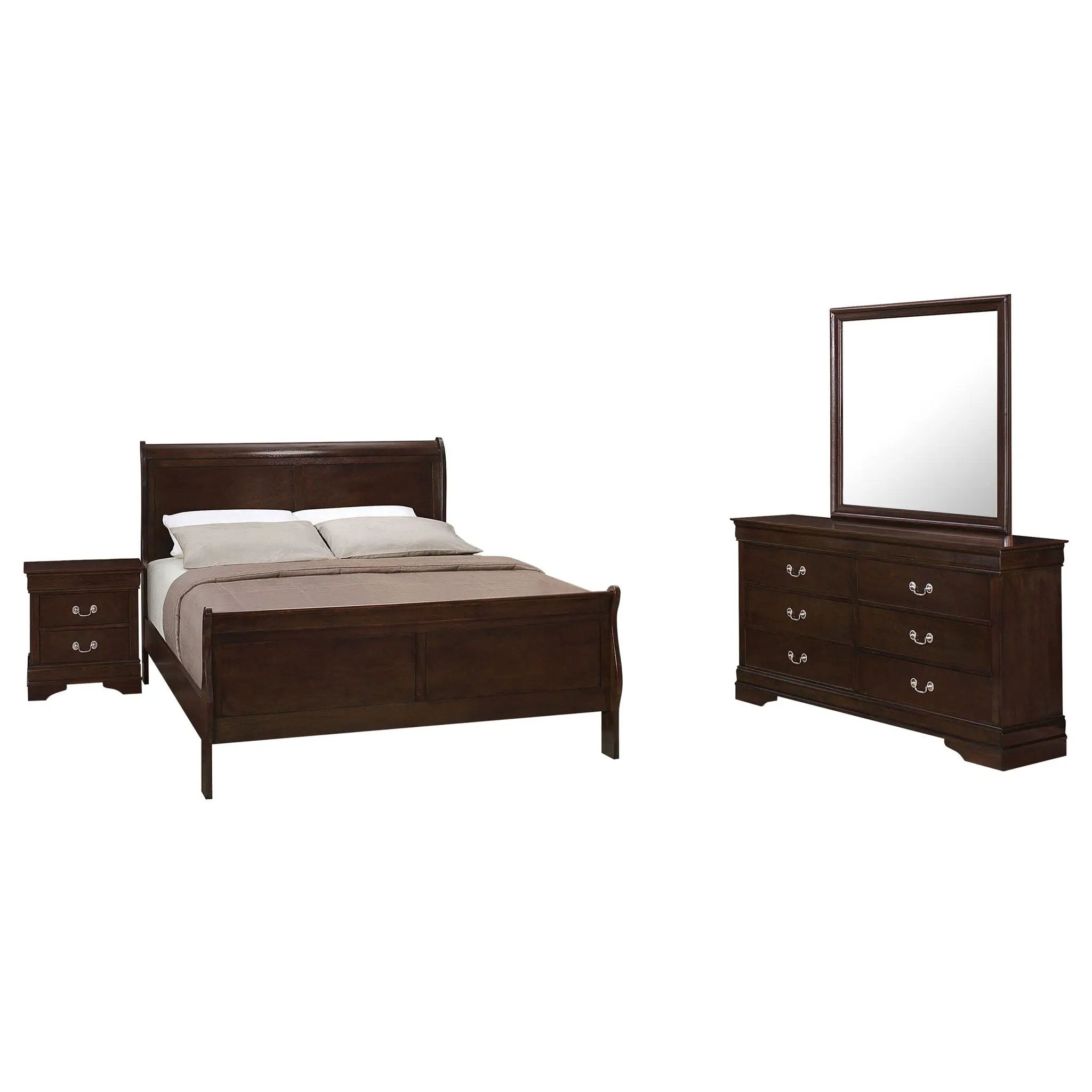 Louis Philippe 4-piece Full Bedroom Set Cappuccino by Unique Piece Furniture