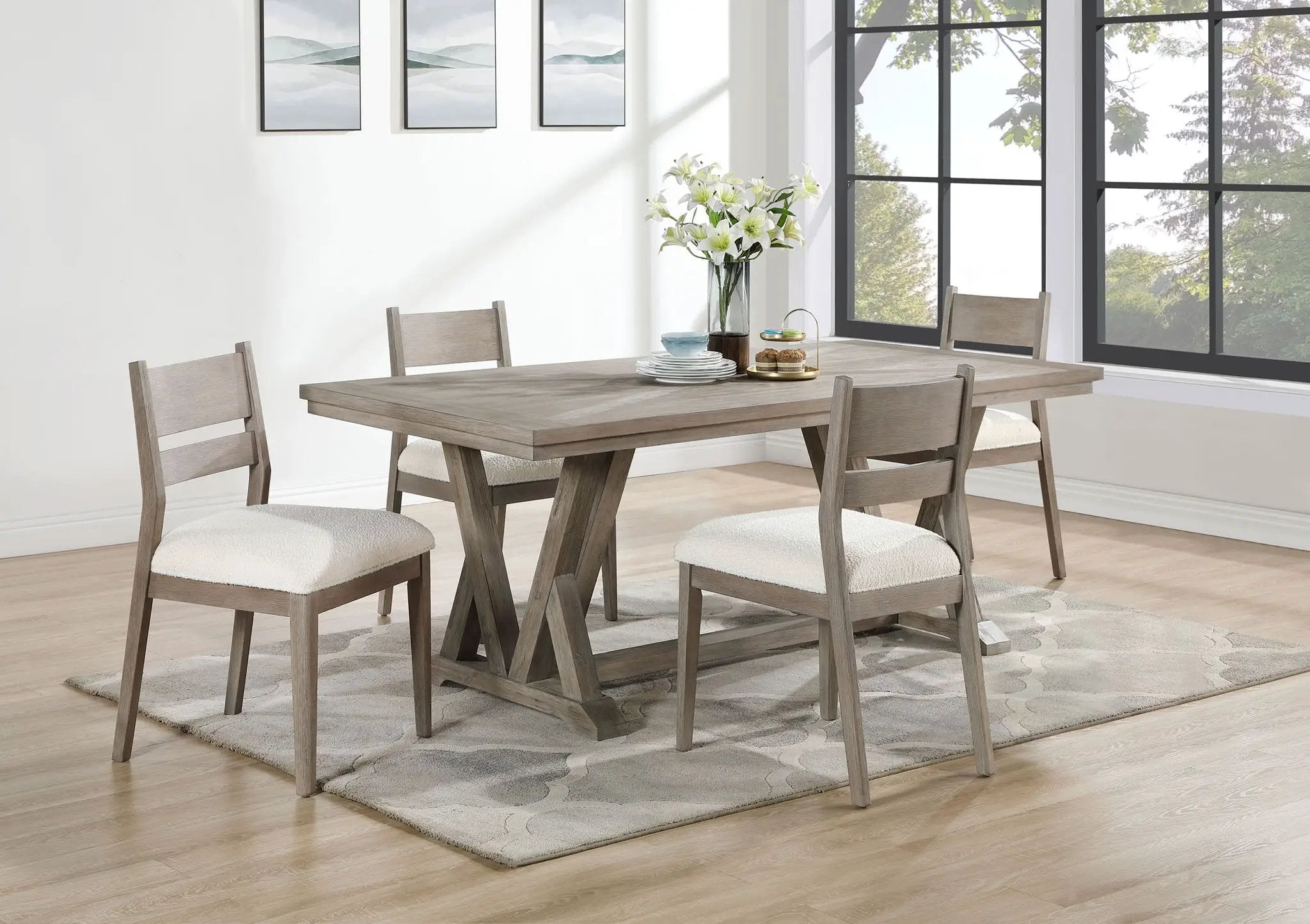 Cornelia 5-piece Rectangular Dining Table Set Coastal Grey by Unique Piece Furniture