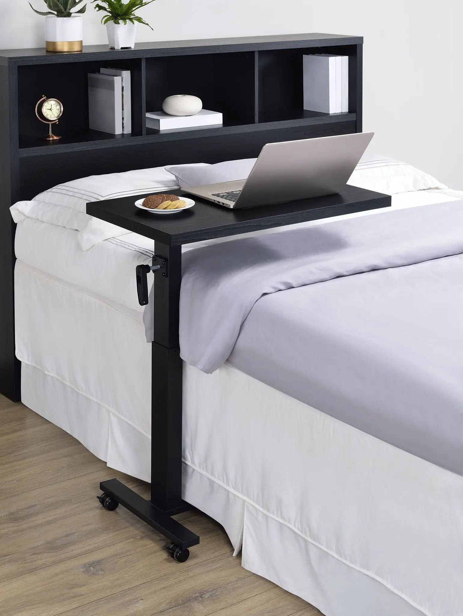 Westpark Height Adjustable Mobile Bedroom C-Table Black by Unique Piece Furniture