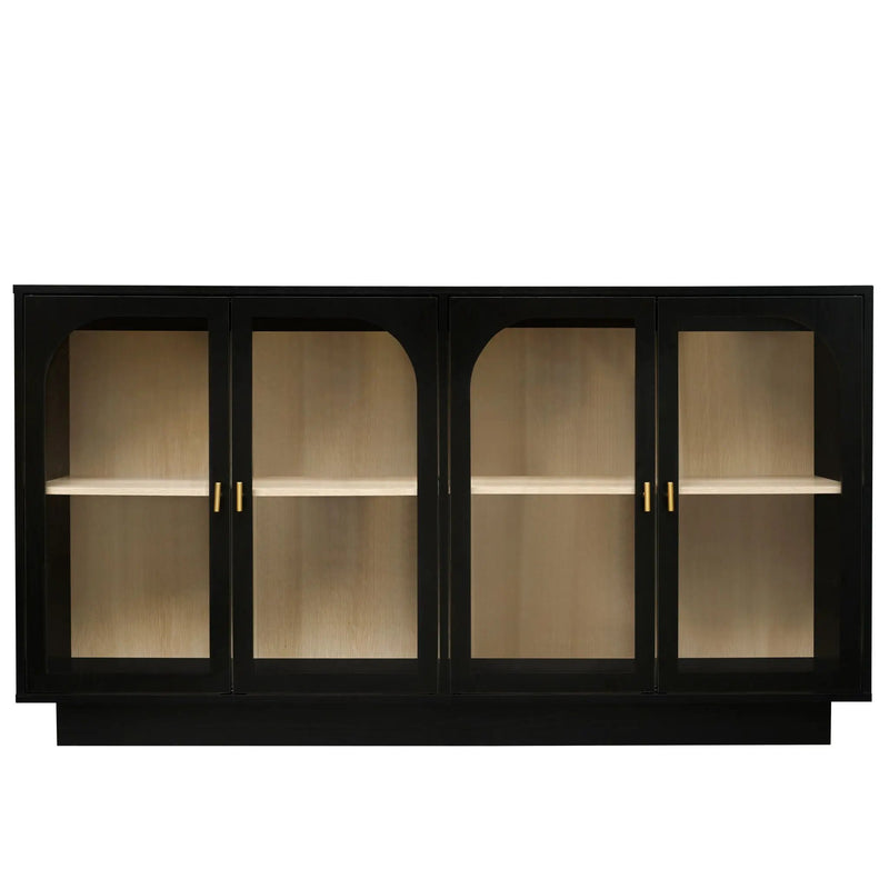 Storage Cabinet With Door For Living Room, Dining Room - Black by HouseOfZazla