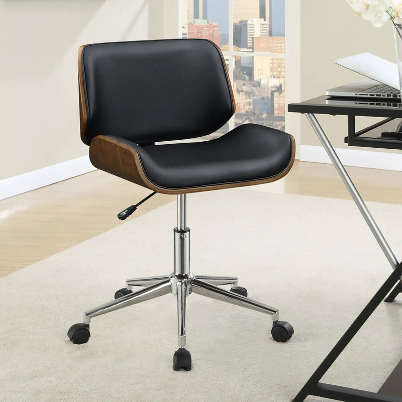 Swivel Office Chair With Adjustable Height - Black by HouseOfZazla