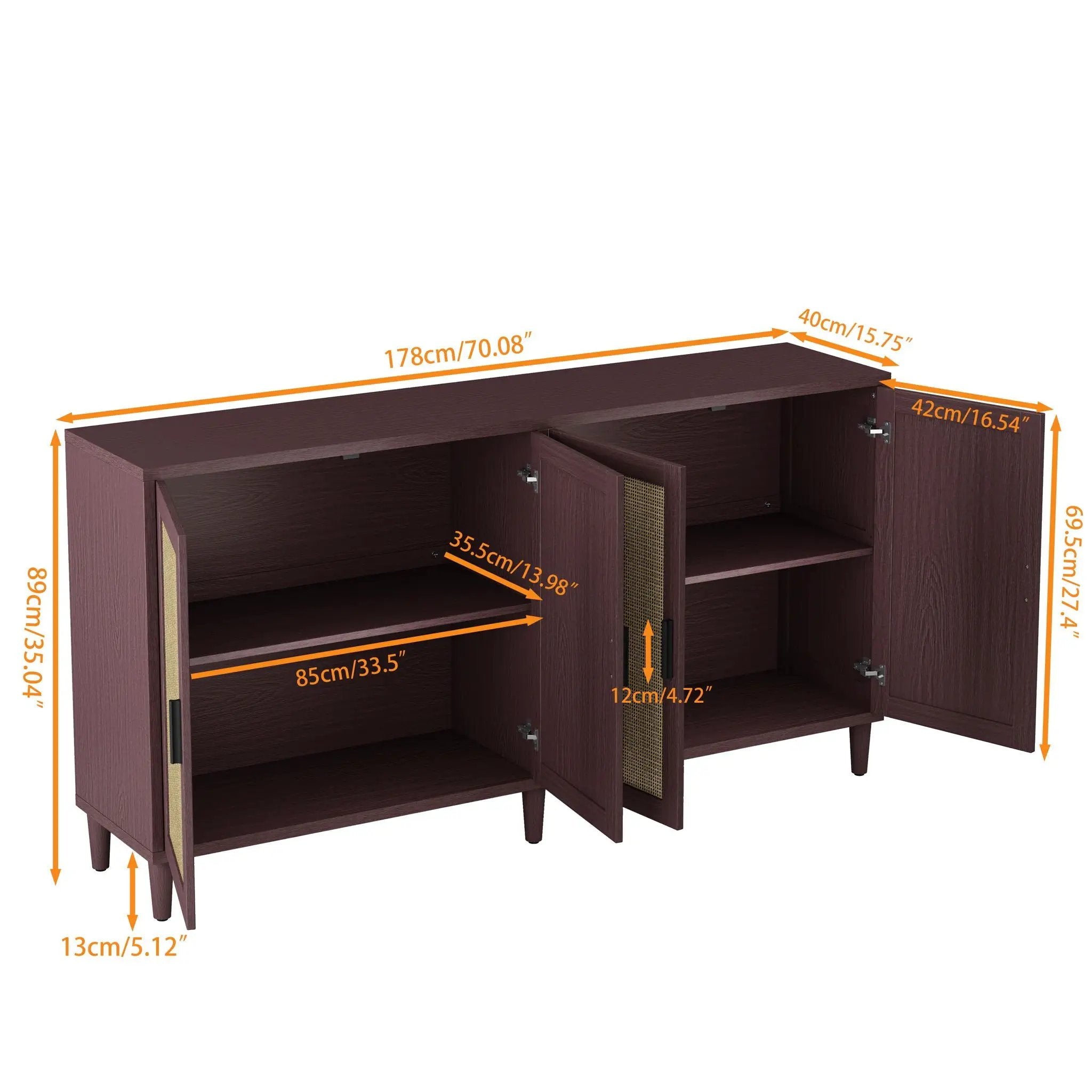 Buffet Cabinet With Adjustable Shelves For Kitchen by Unique Piece Furniture