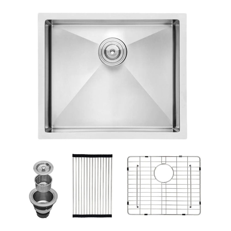 Undermount Steel Kitchen Sink, Deep Single Bowl Basin by HouseOfZazla