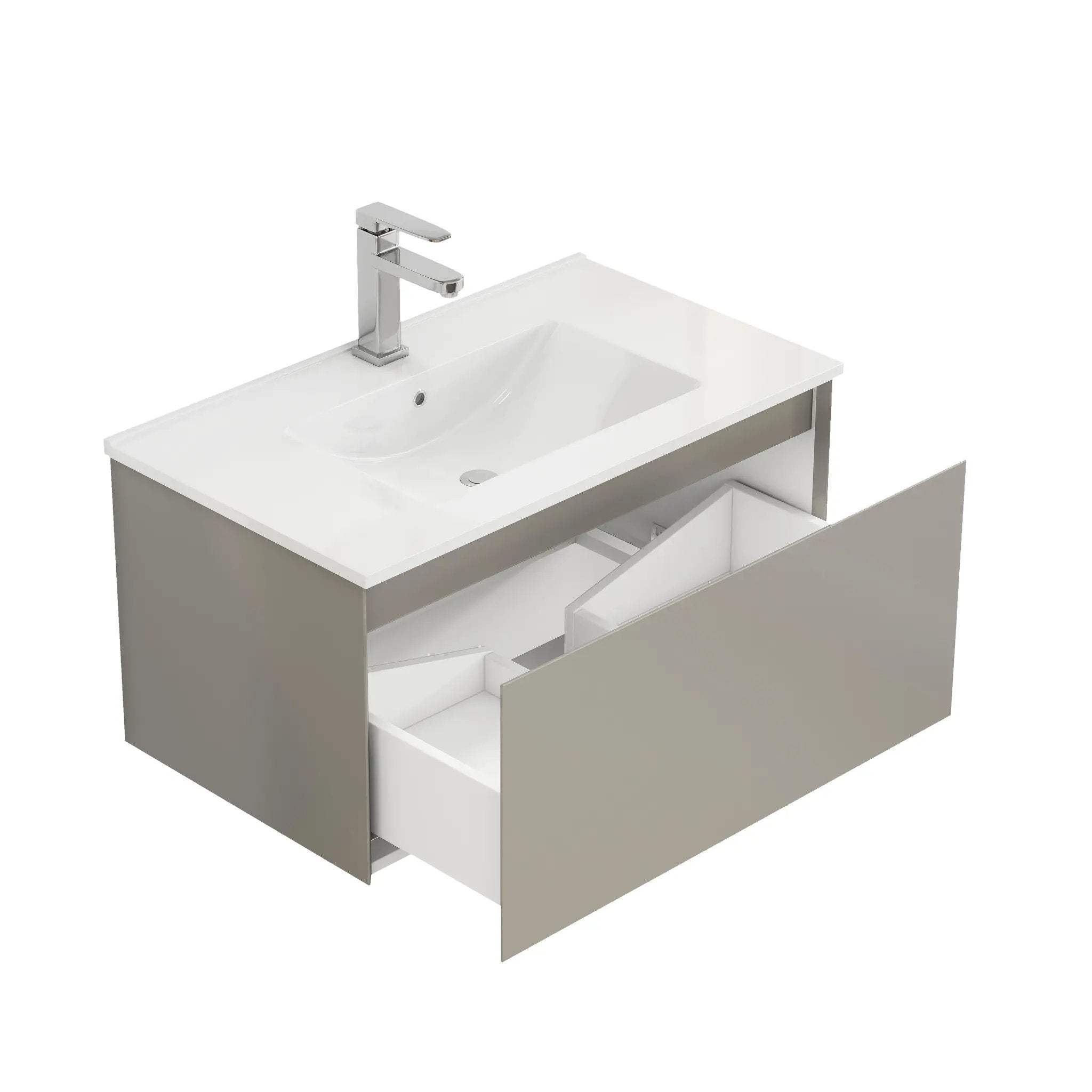 32-Inch Wall-Mounted Bathroom Vanity with Soft-Close Drawer by HouseOfZazla