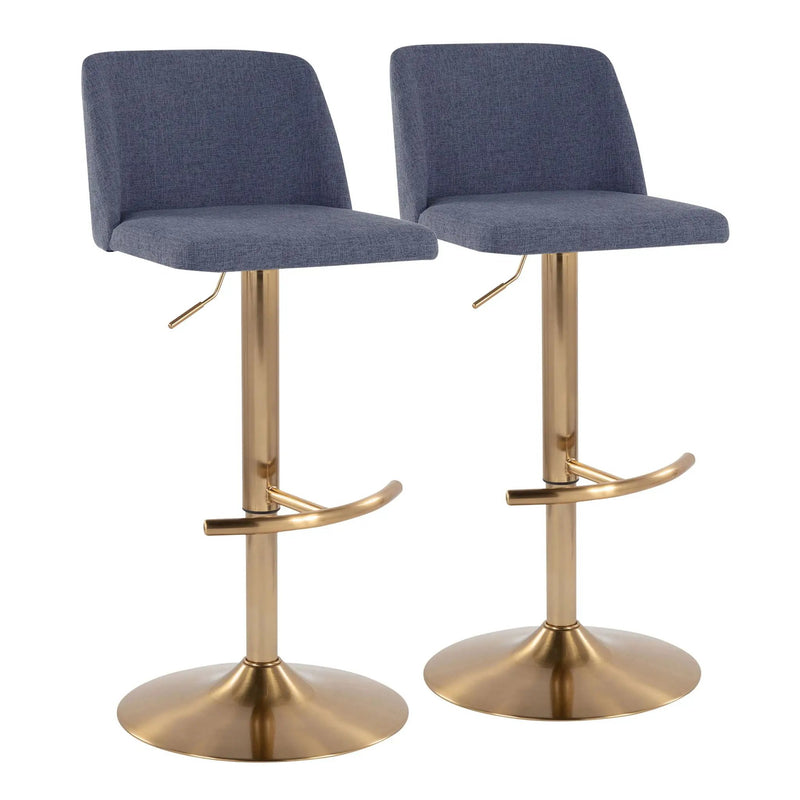 Toriano - Contemporary Adjustable Barstool With Swivel With Rounded T Footrest (Set of 2) by Unique Piece Furniture