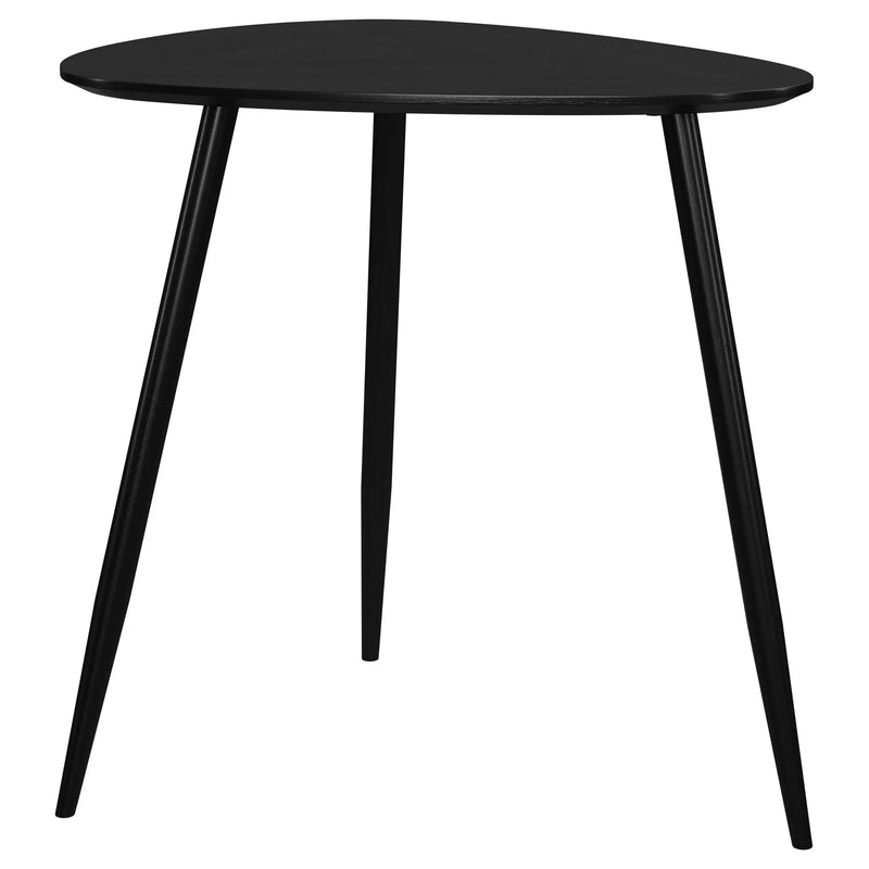 Odessa Triangular Solid Wood End Table Black by Unique Piece Furniture