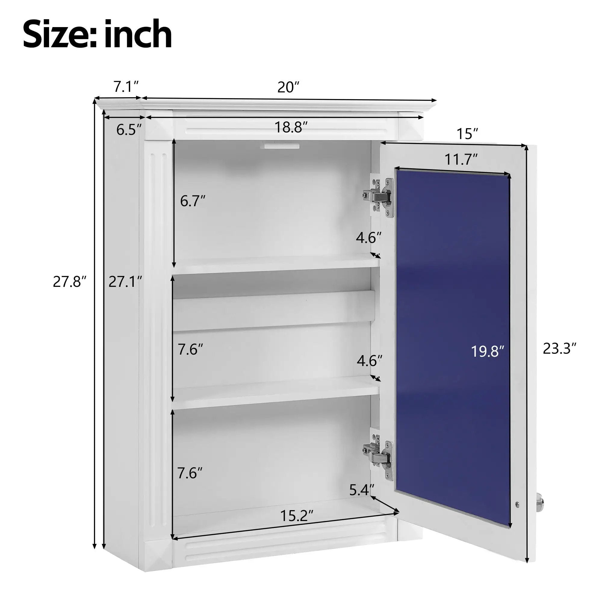 Wall Mounted Bathroom Storage Medicine Cabinet For Over Toilet With Mirror by Unique Piece Furniture
