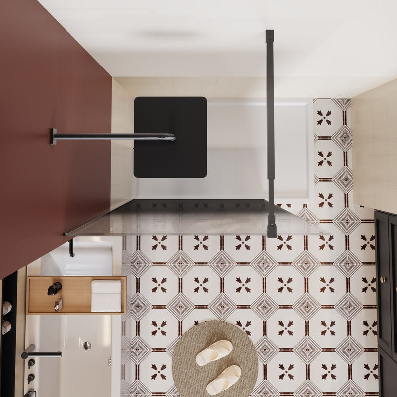 Gradient Shower Door With Handle - Matt Black by HouseOfZazla