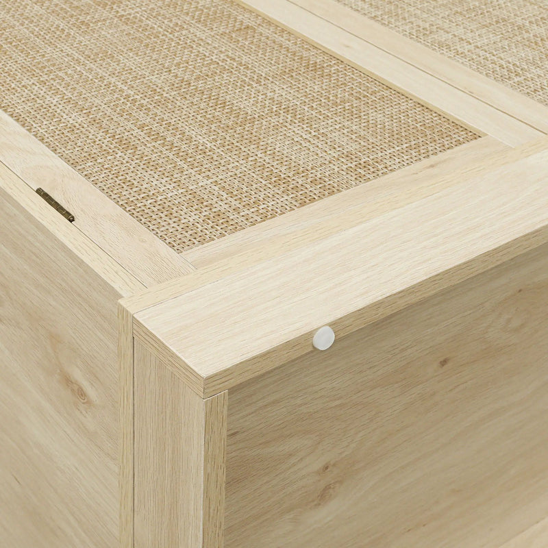 4 Door Storage Cabinet With 1 Drawer And 4 Adjustable Inner Shelves - Natural by HouseOfZazla