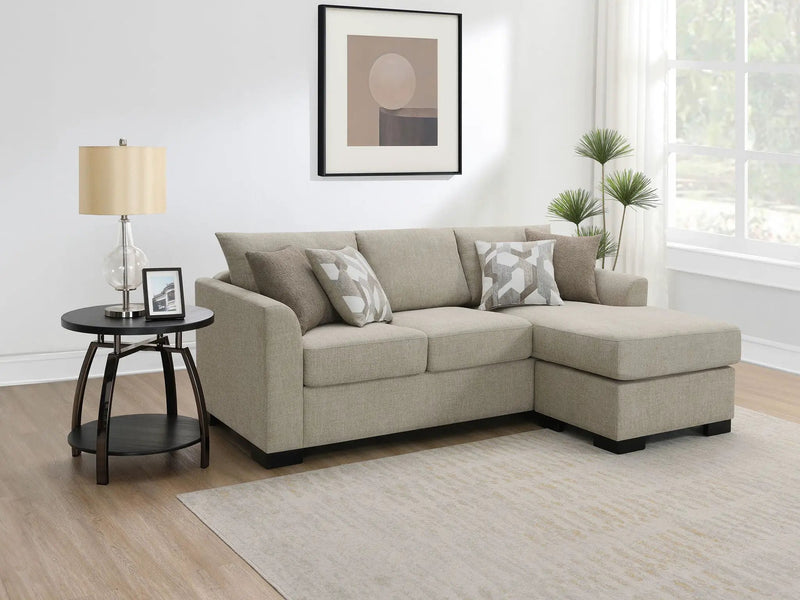 Storey Upholstered Sleeper Sectional Chaise Sofa Camel by Unique Piece Furniture
