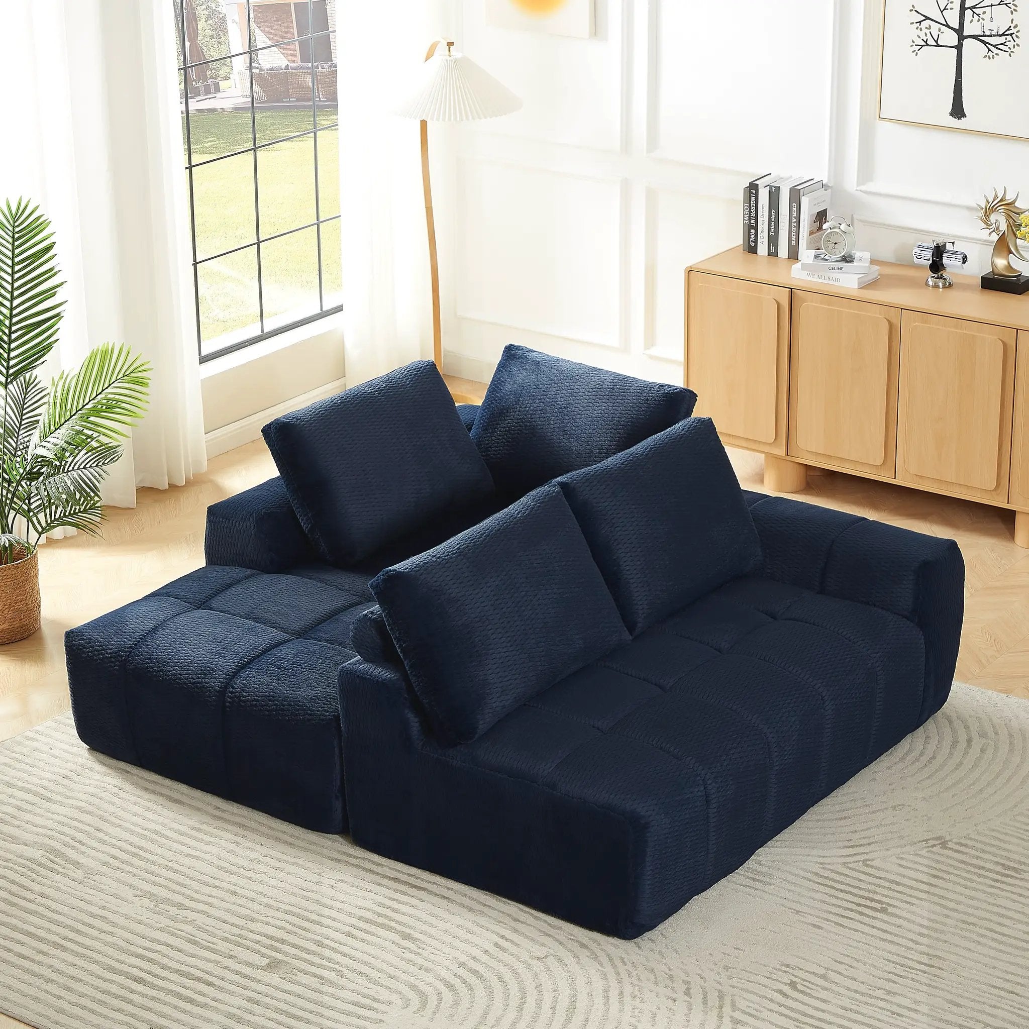 Faux Fur L-Shape Luxury Sectional Oversized Sofa by HouseOfZazla