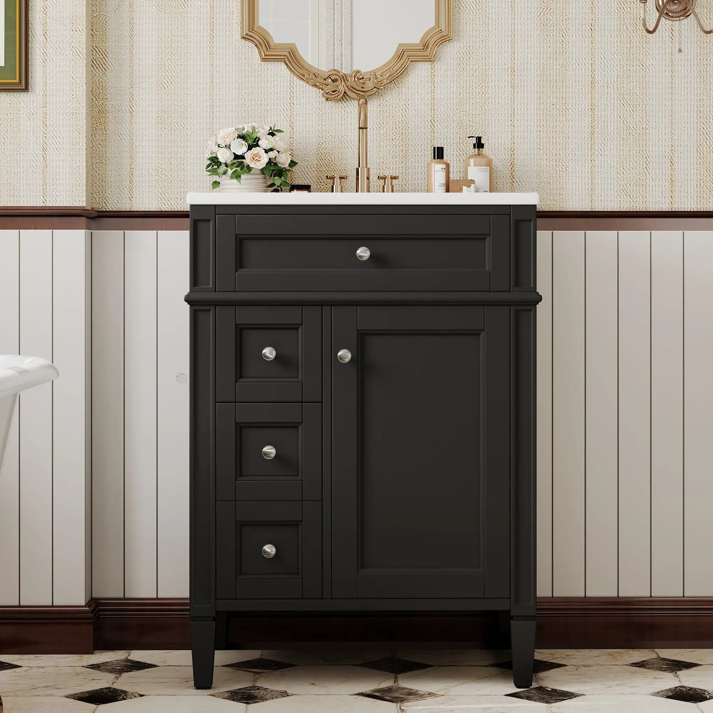 24'' Bathroom Vanity with Top Sink and Storage Cabinet by HouseOfZazla