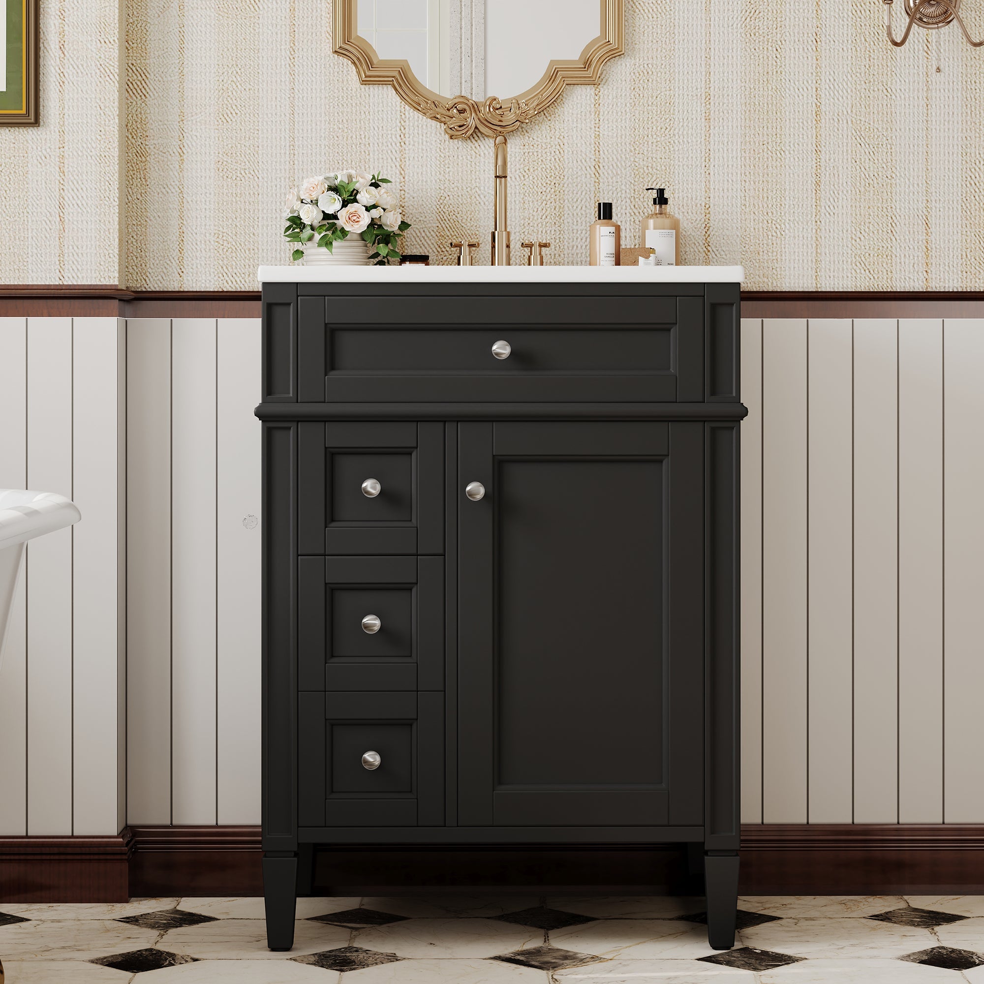 24'' Bathroom Vanity with Top Sink and Storage Cabinet by HouseOfZazla