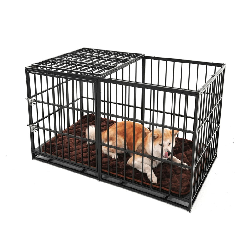 Extra Large Heavy Duty Dog Crate With Removable Pans For Dogs - Black by HouseOfZazla