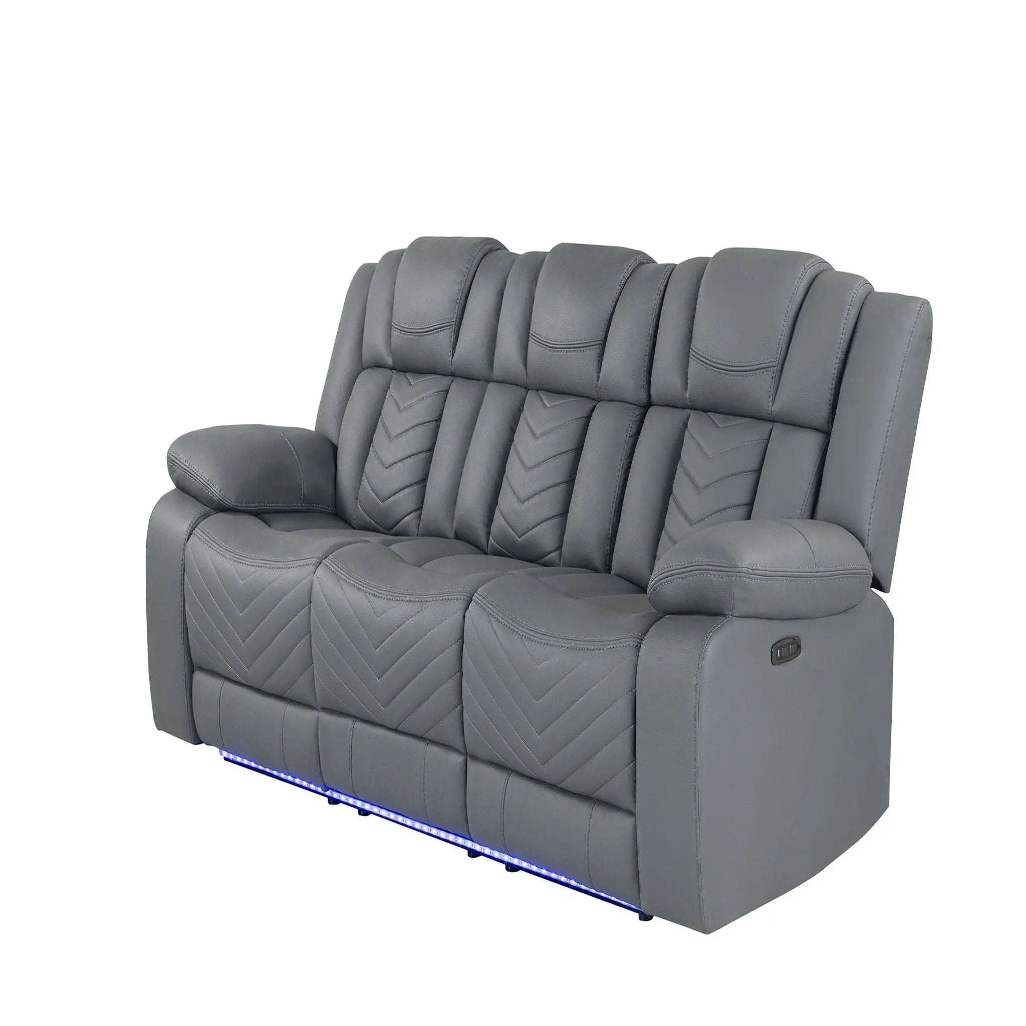 Raize - 10 Power Reclining Sofa With DDT, WC And LED - Gray by Unique Piece Furniture