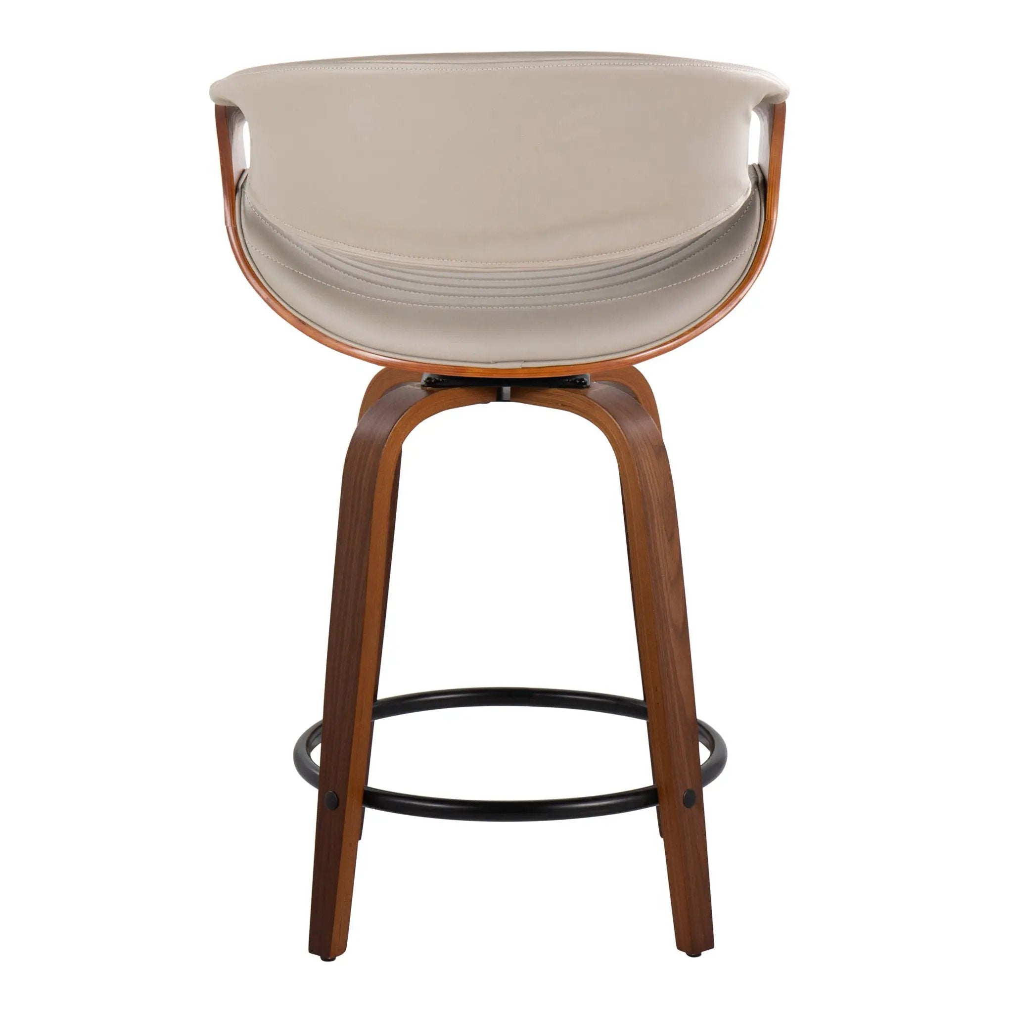 Symphony - Mid Century Modern Fixed Height Counter Stool With Swivel With Round Footrest (Set of 2) by HouseOfZazla