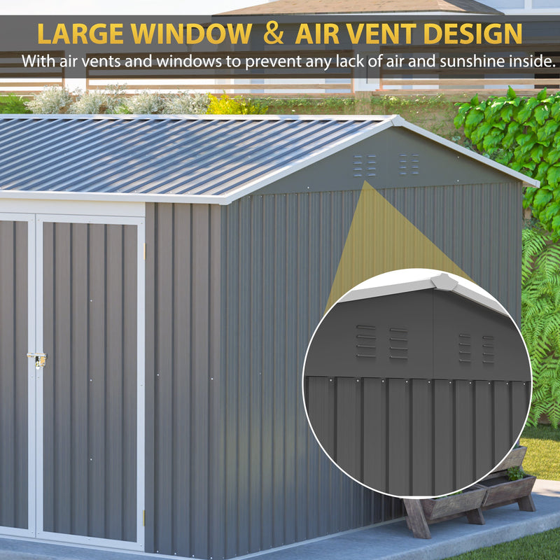 12x10 Ft Outdoor Metal Storage Shed by HouseOfZazla