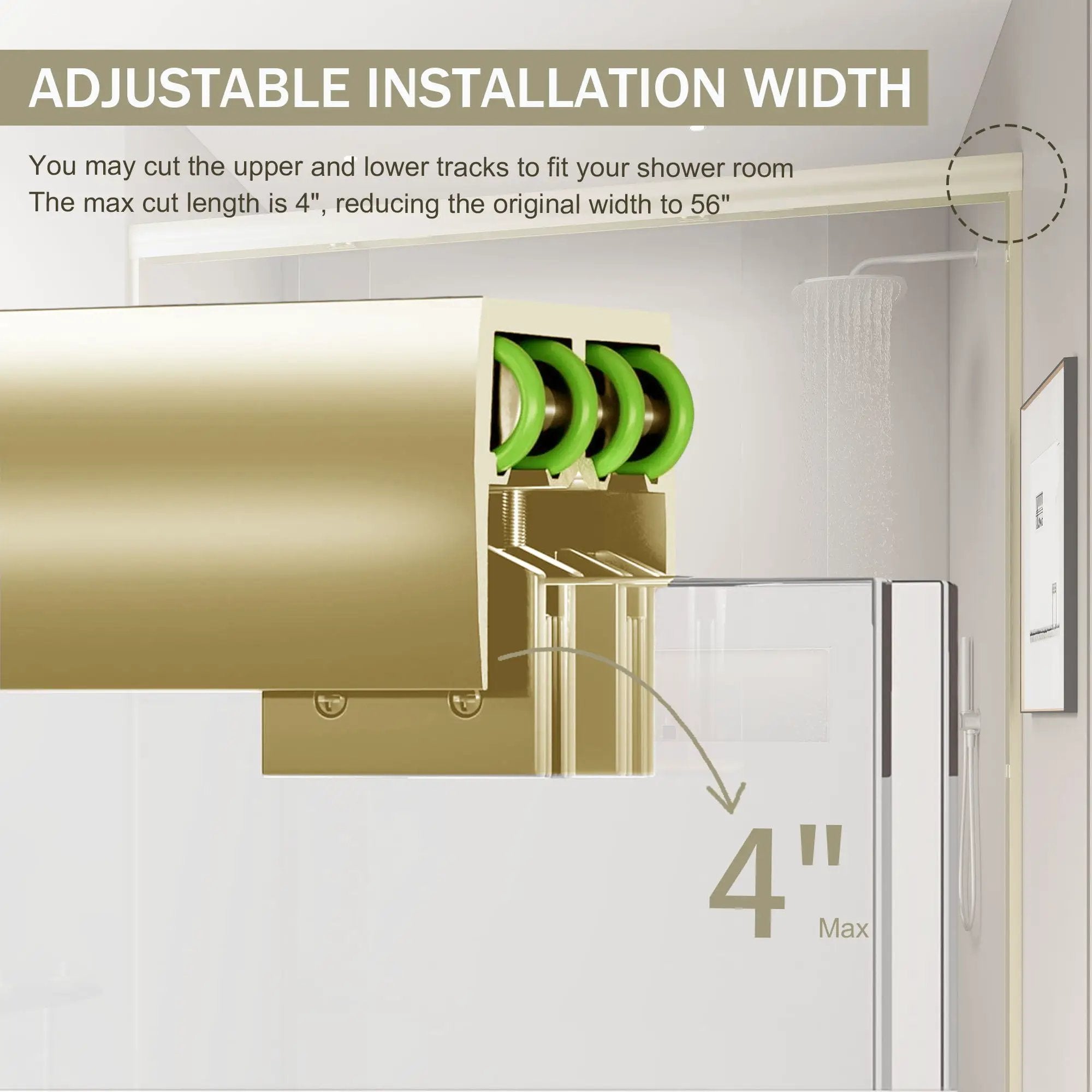 Double Sliding Shower Door, Semi-Frameless Bypass Bathroom Sliding Door With 1/4" (6 Mm) Tempered Glass For Walk-In Shower by HouseOfZazla