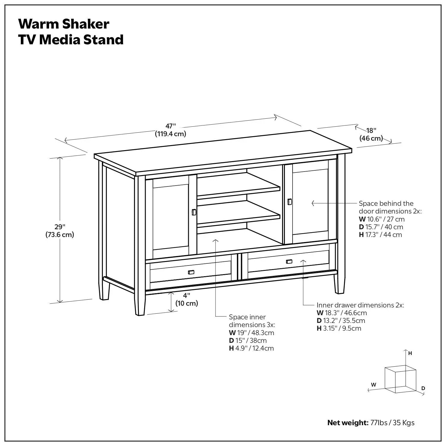 Warm Shaker - Transitional Style TV Media Stand by Unique Piece Furniture