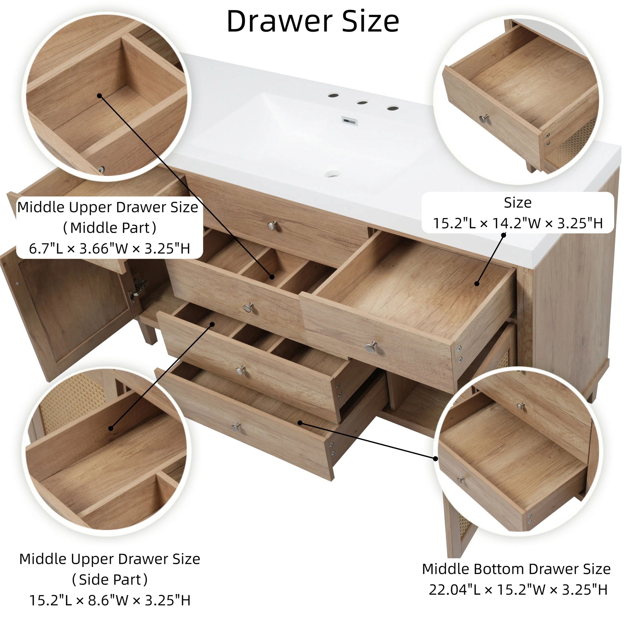 Bathroom Vanity With Sink, 5 Legs, Soft Close Drawers by HouseOfZazla