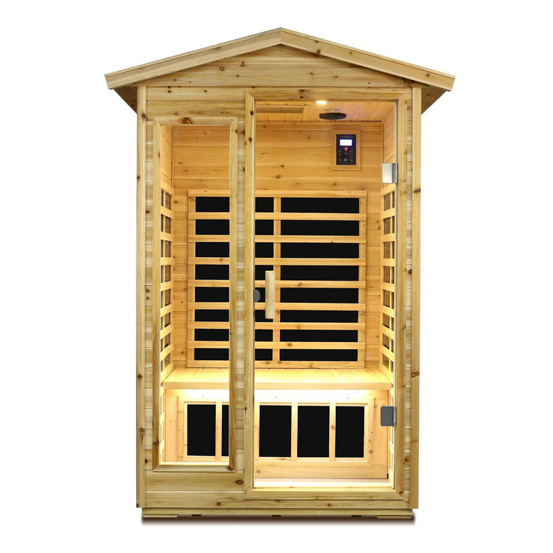 Two Person Far Infrared Old Fir Outdoor Sauna Room by HouseOfZazla