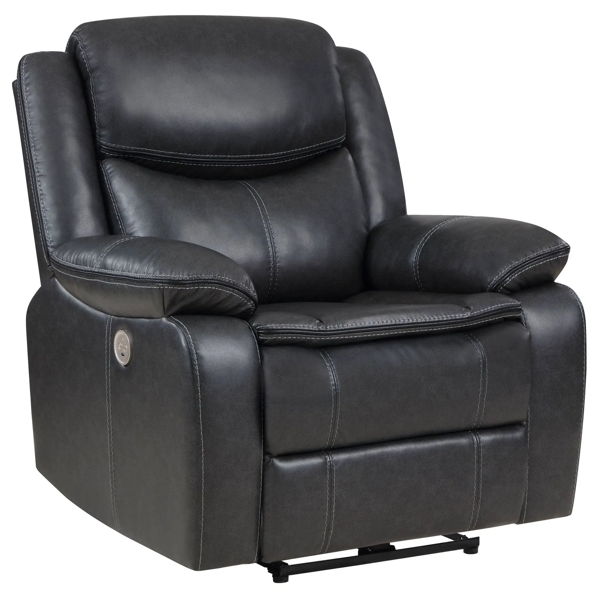 Sycamore Upholstered Power Recliner Chair Dark Grey by Unique Piece Furniture