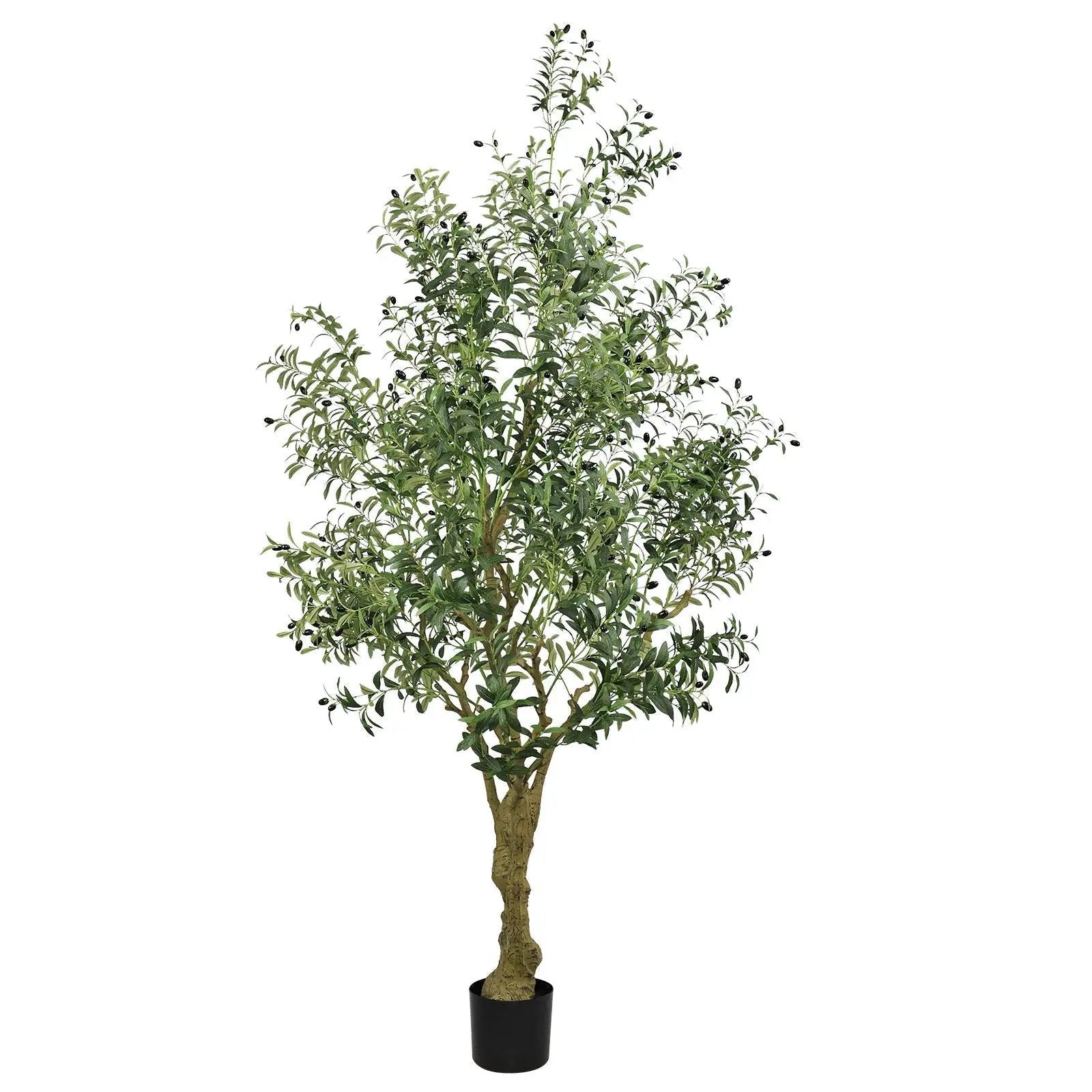 Artificial Olive Tree Large With Trunk, Indoor / Outdoor Decorative Plant For Living Room - Green by Unique Piece Furniture