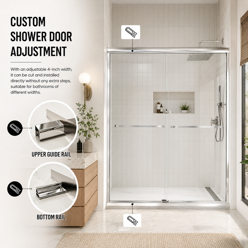 56-60" W x 72" H Framed Double Sliding Shower Door by HouseOfZazla