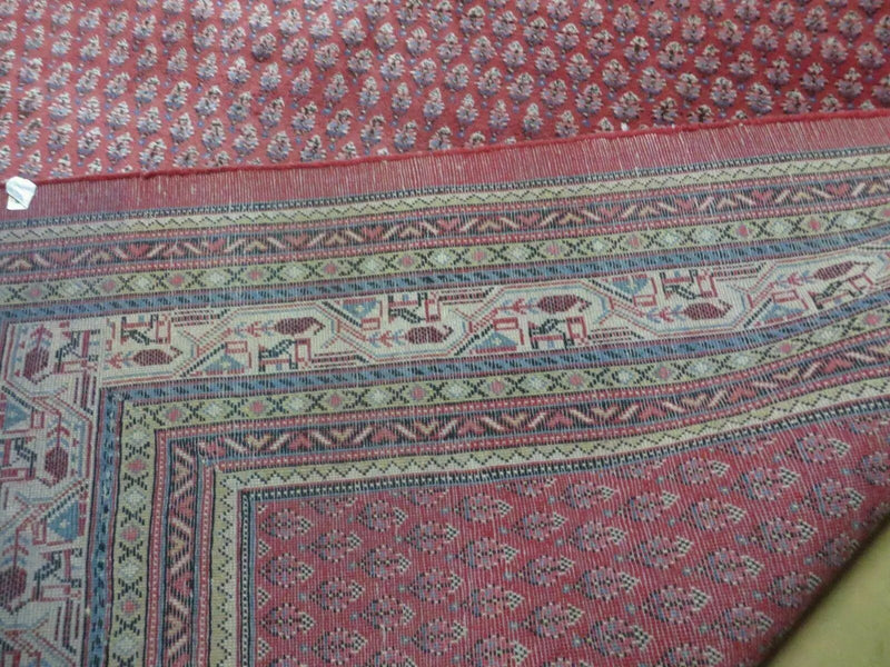 7' X 9' Vintage India Oriental Paisley Handmade Wool Rug Red Vegetable Dyes by Jewel Rugs