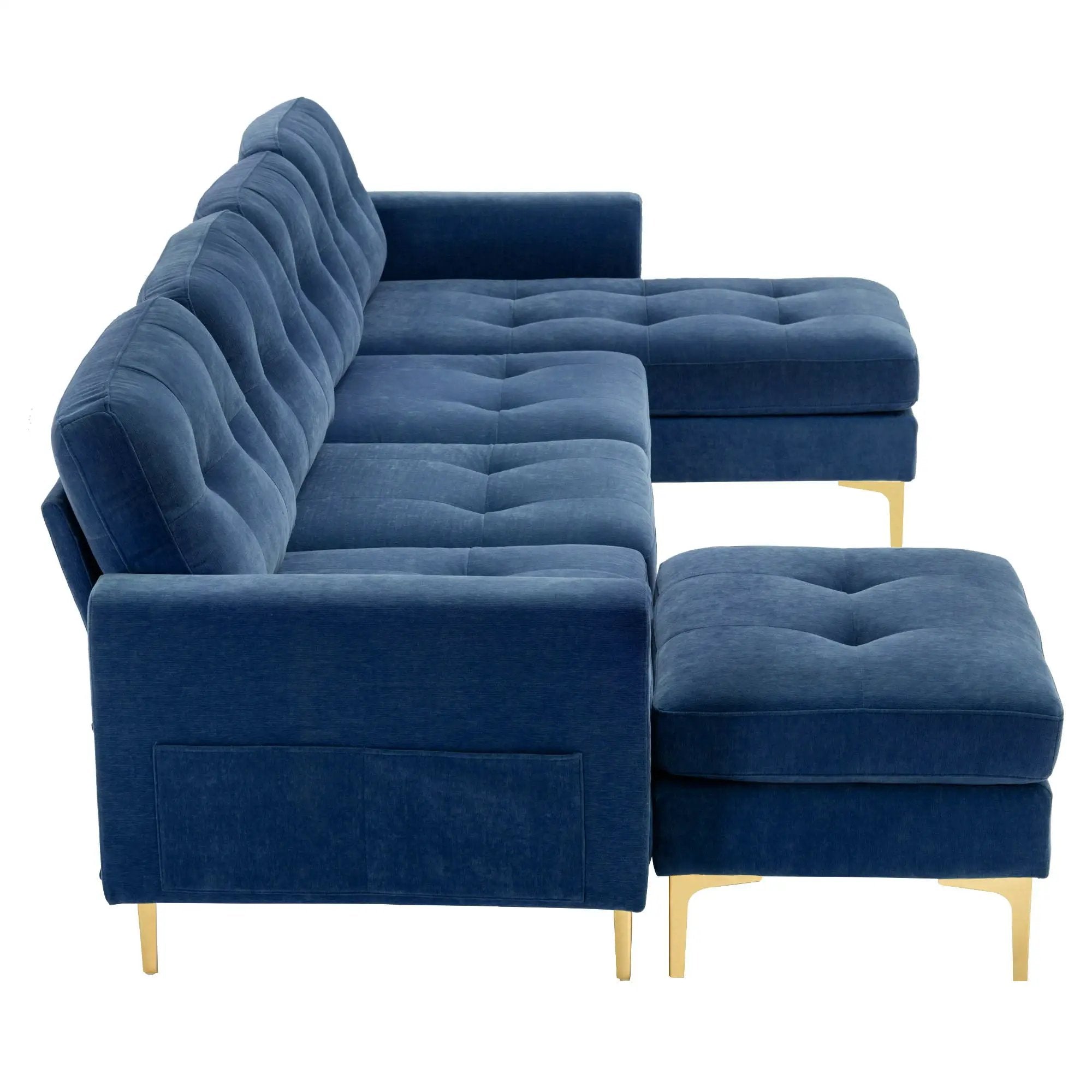 Modern L - Shape Convertible Sectional Sofa With Movable Ottoman by HouseOfZazla