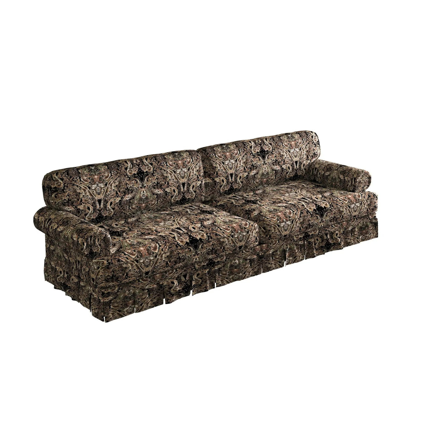 Luxuriously Comfortable Cloud Couch Sofa With Elegant Rolled Arms & Pleated Skirt Design by HouseOfZazla