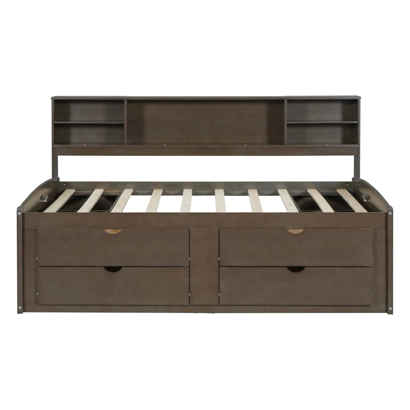 Daybed With 2 Bedside Cabinets, Upper Shelves And 4 Drawers by Unique Piece Furniture