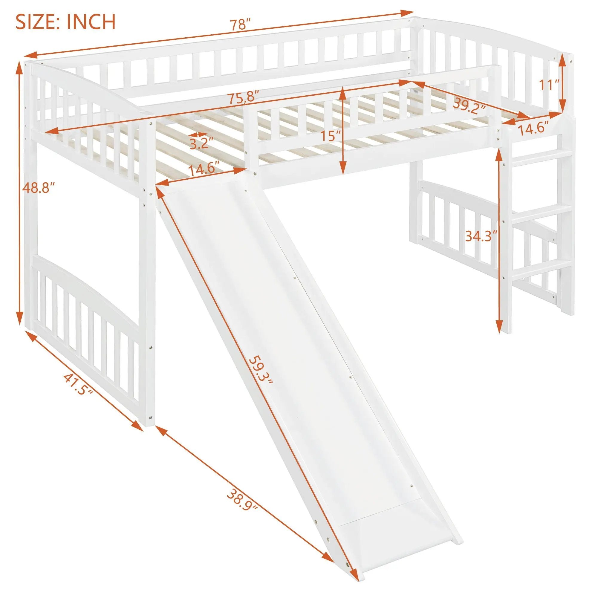 Loft Bed With Slide And Ladder by Unique Piece Furniture