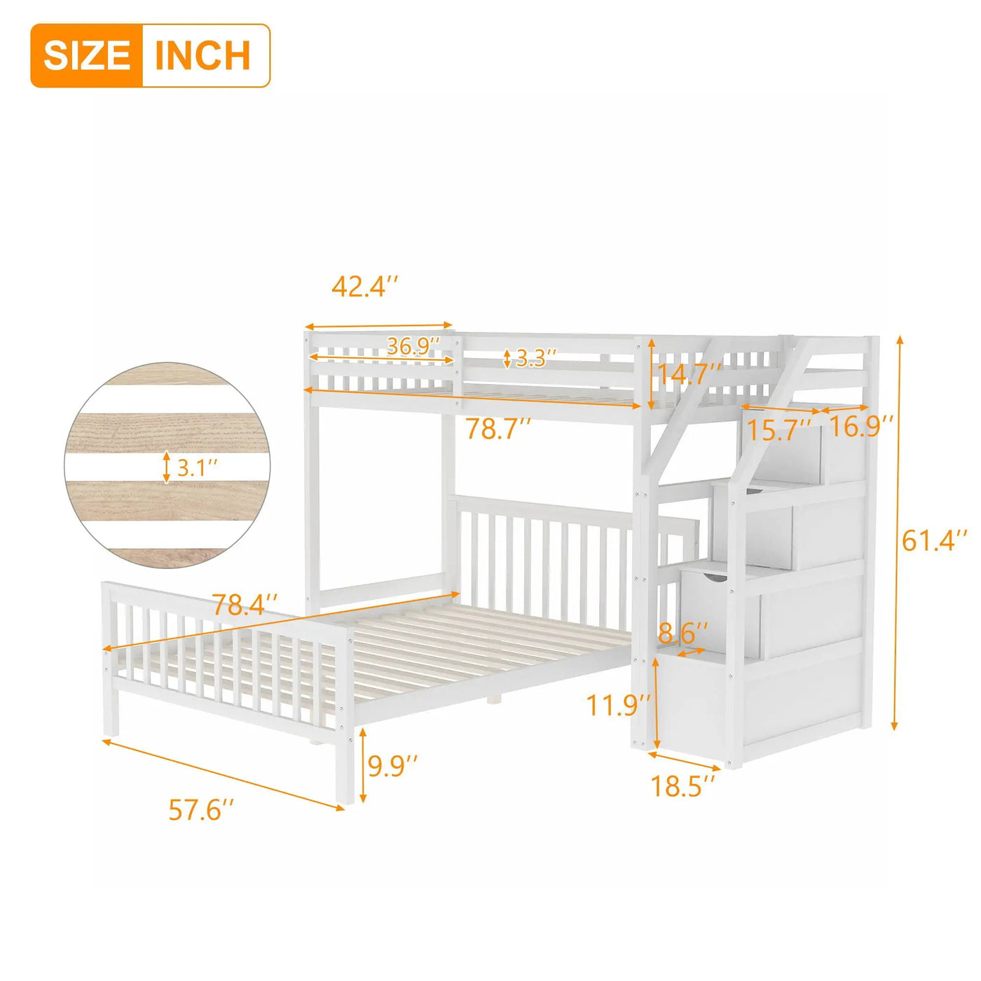 Loft Bed With Staircase And Storage by Unique Piece Furniture