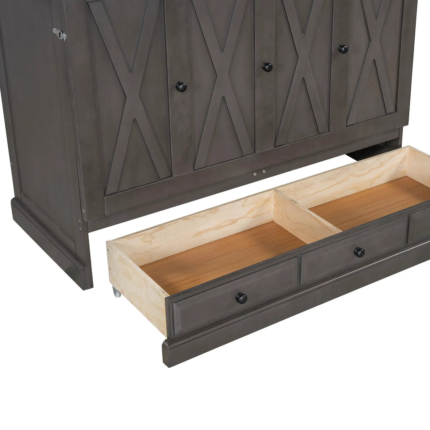 Solid Pine Murphy Bed Chest Cube Cabinet Bed With Charging Station And Large Storage Drawer For Home Office Or Small Room by HouseOfZazla