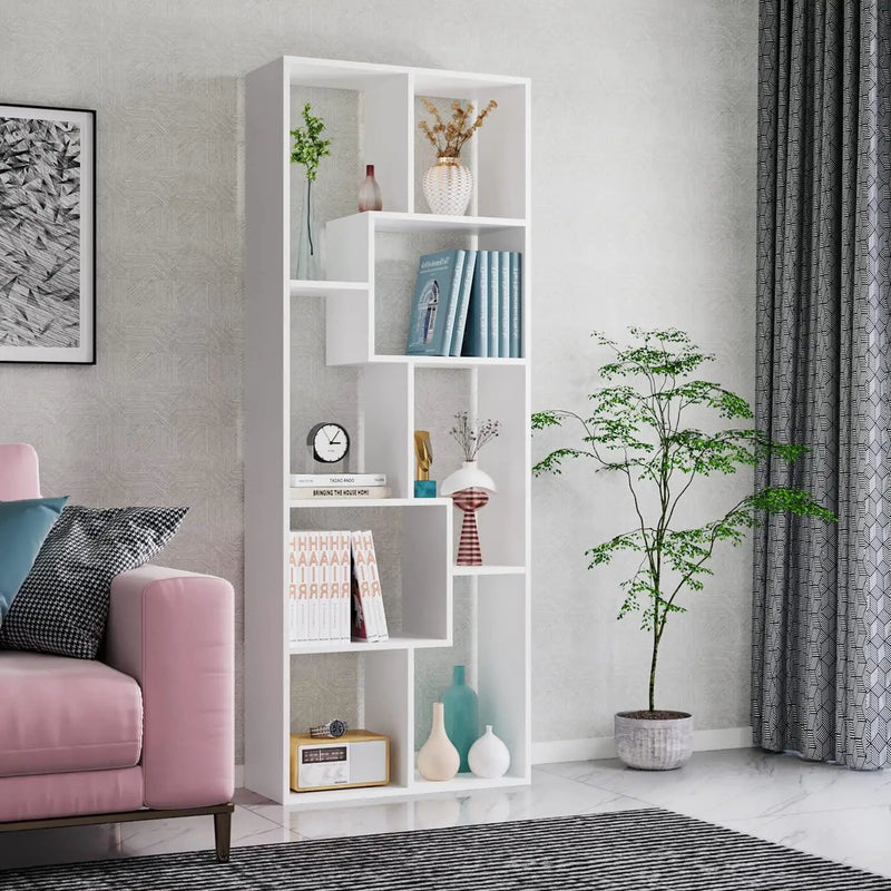 Asymmetrical Display Shelf & Bookcase, 5 Tier by Unique Piece Furniture