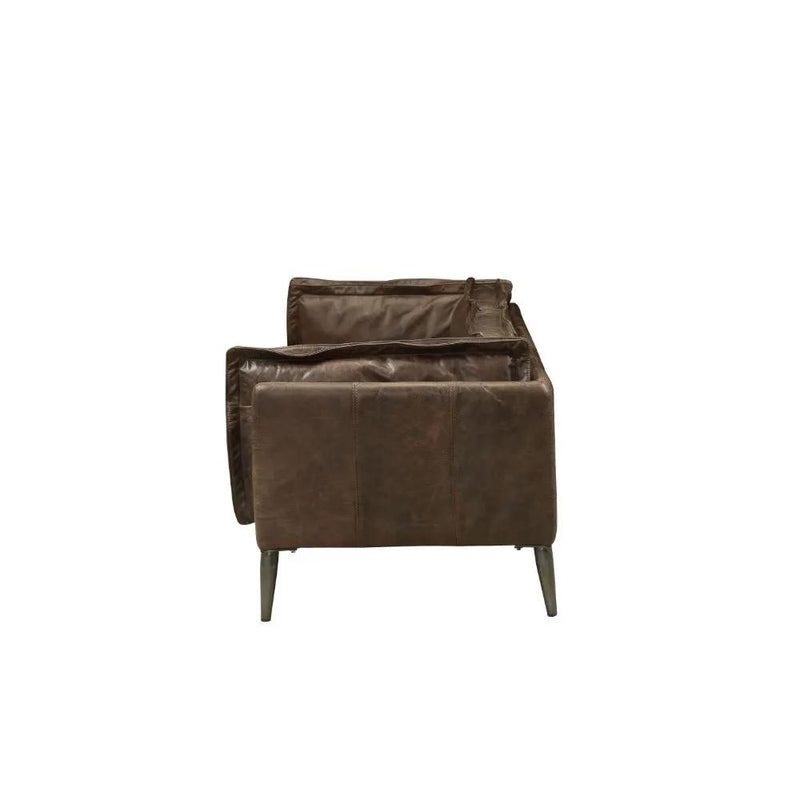 Porchester - Loveseat - Distress Chocolate Top Grain Leather by Unique Piece Furniture