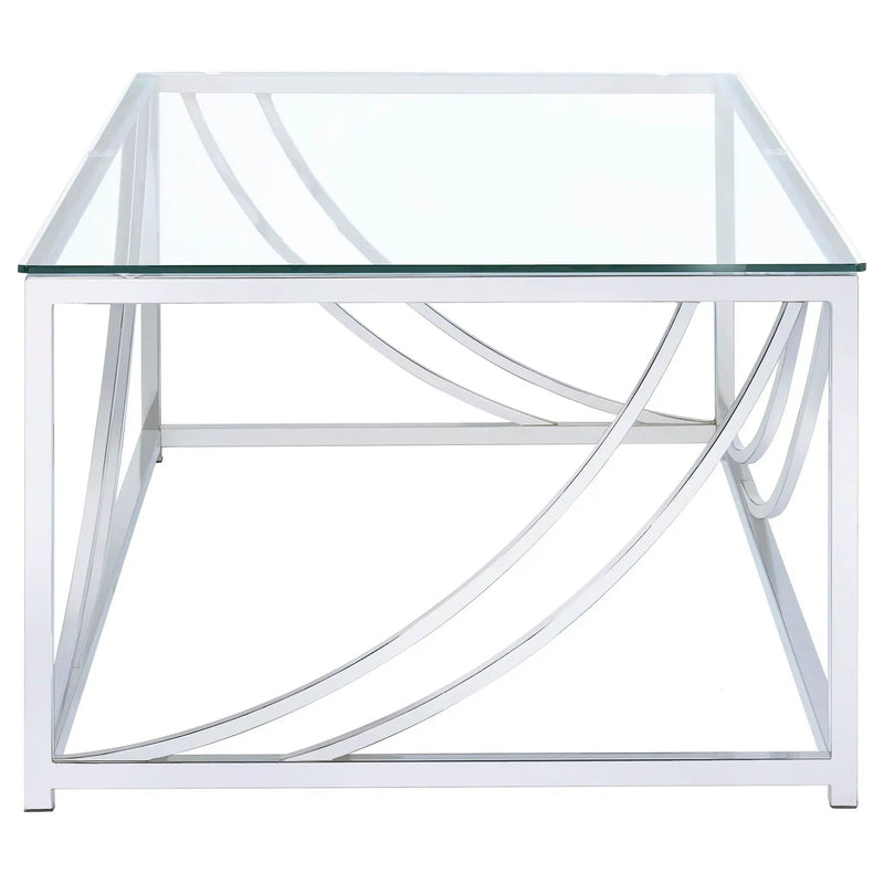 Lille 2-piece Glass Top Coffee And End Table Set Chrome by Unique Piece Furniture