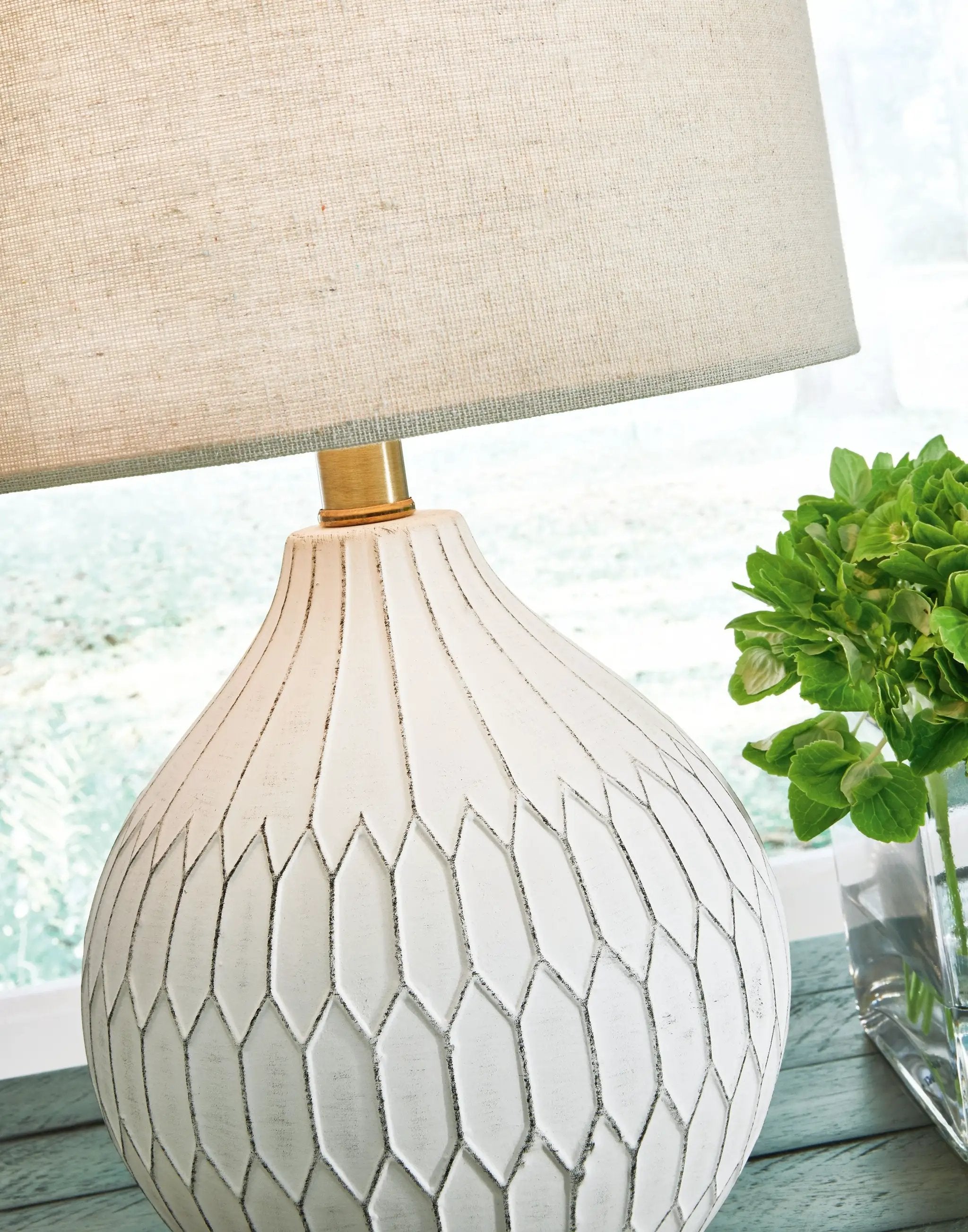 Wardmont - Ceramic Table Lamp - White by Unique Piece Furniture