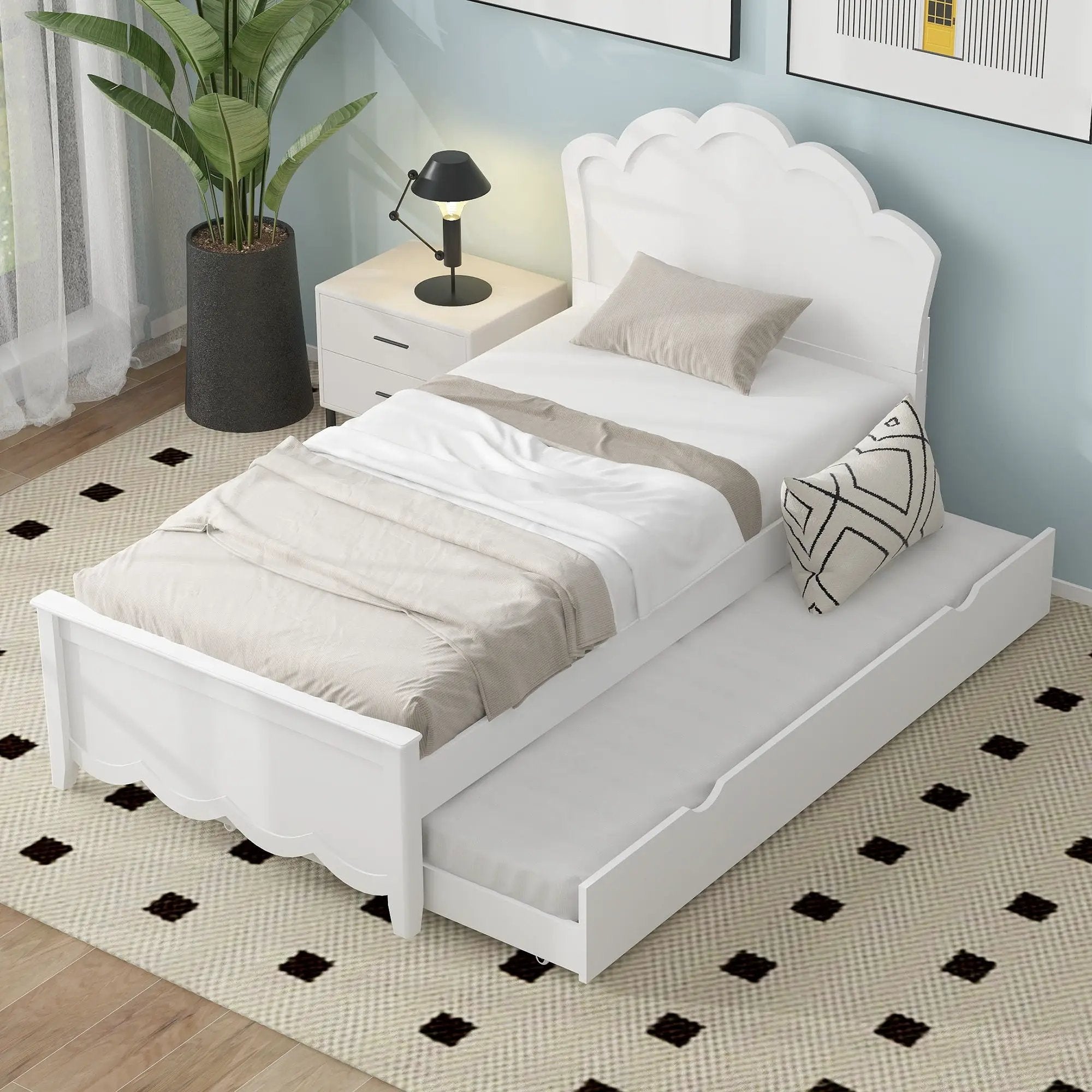 Platform Bed With Headboard And Trundle by Unique Piece Furniture