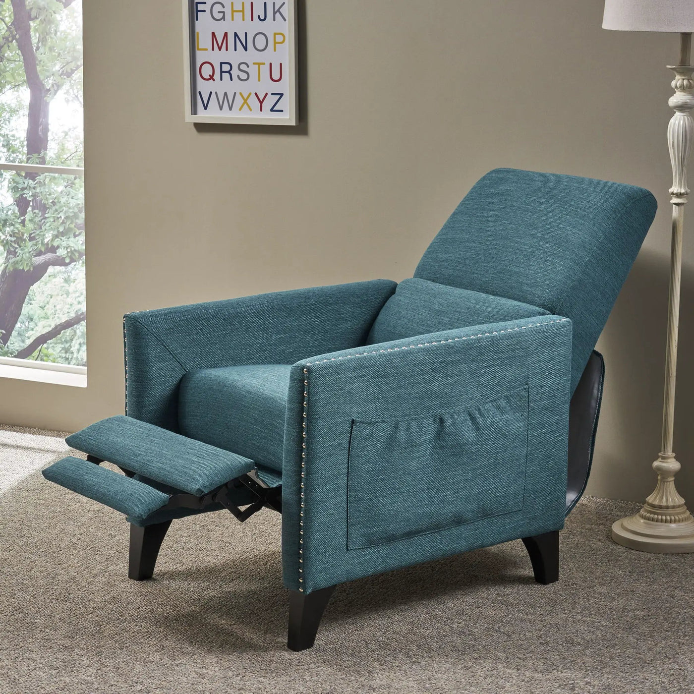 Kiersten - Contemporary Fabric Pushback Recliner by Unique Piece Furniture