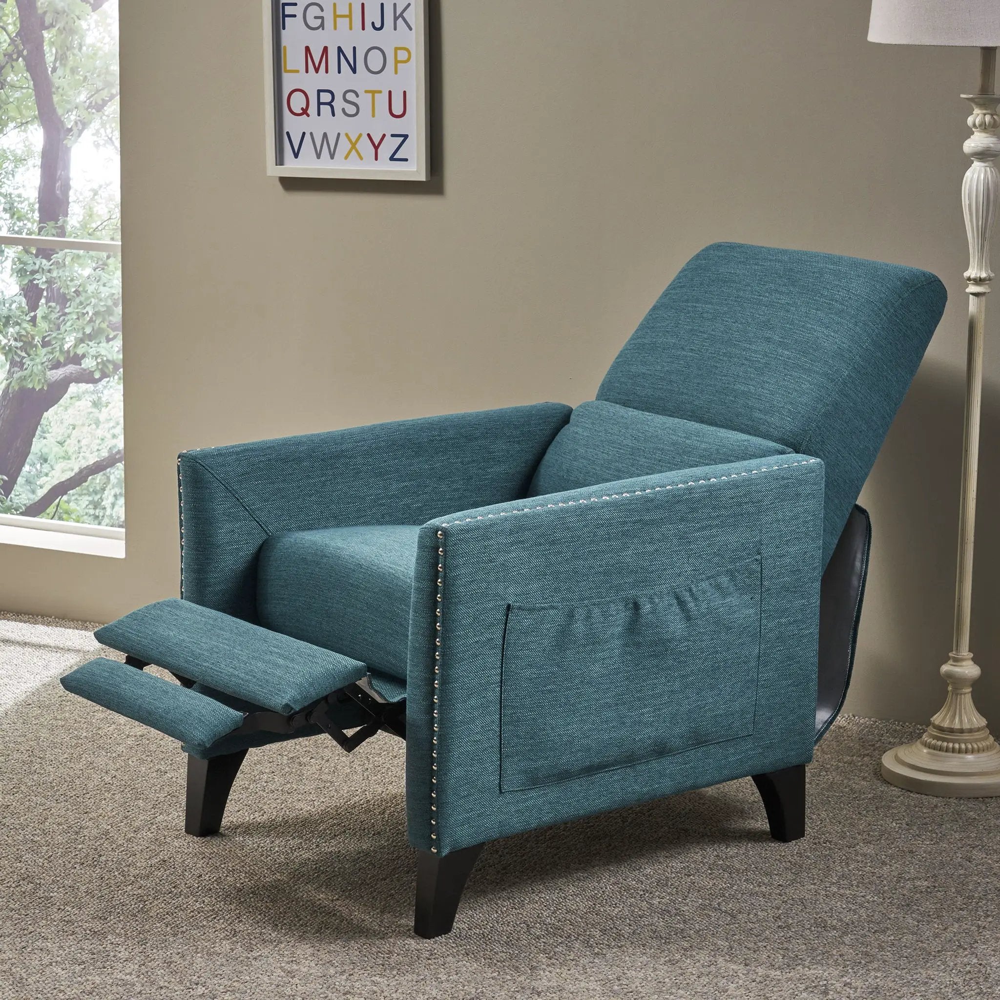 Kiersten - Contemporary Fabric Pushback Recliner by Unique Piece Furniture