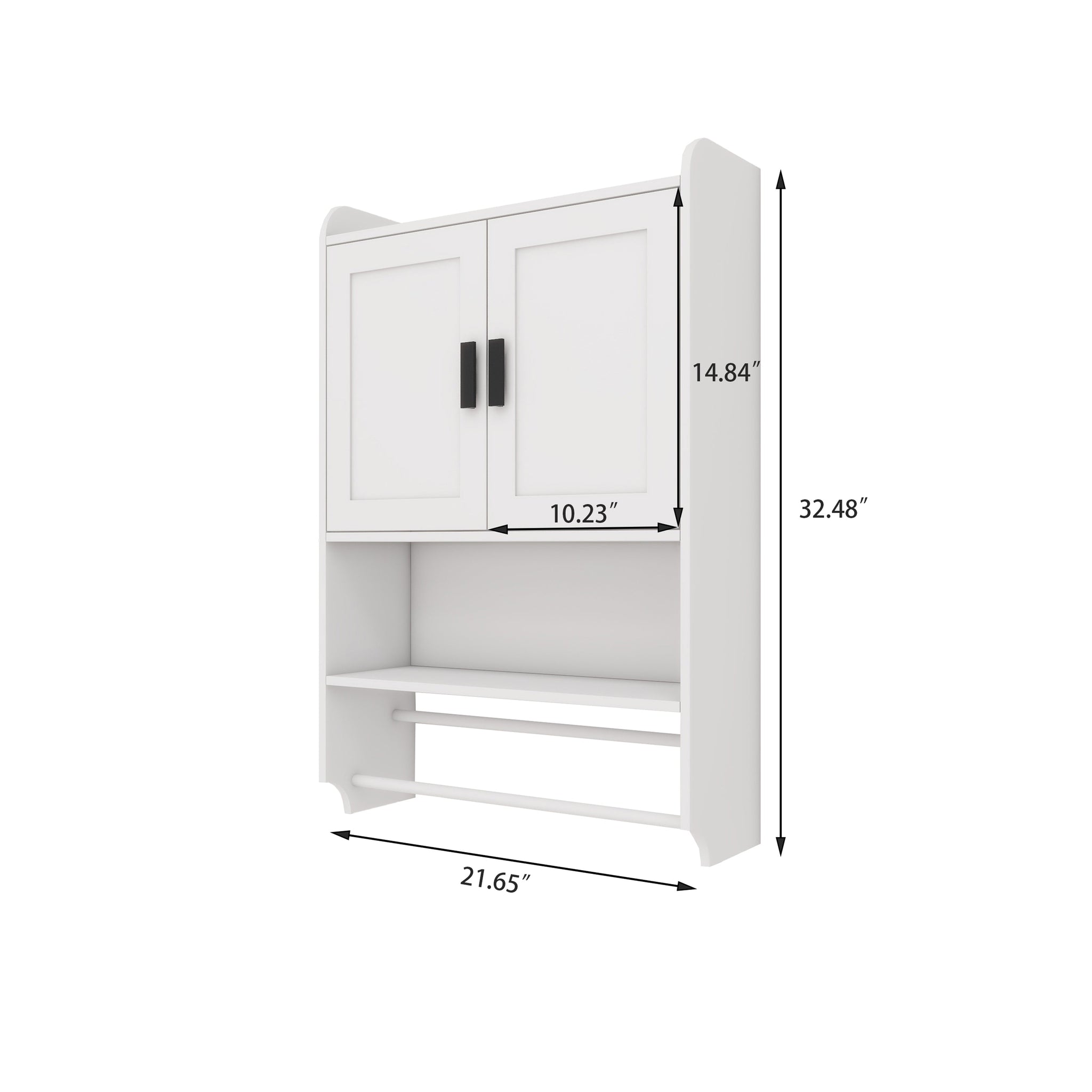 Bathroom Wall Cabinet with Doors, Adjustable Shelf, Towel Bar, and Paper Holder by HouseOfZazla