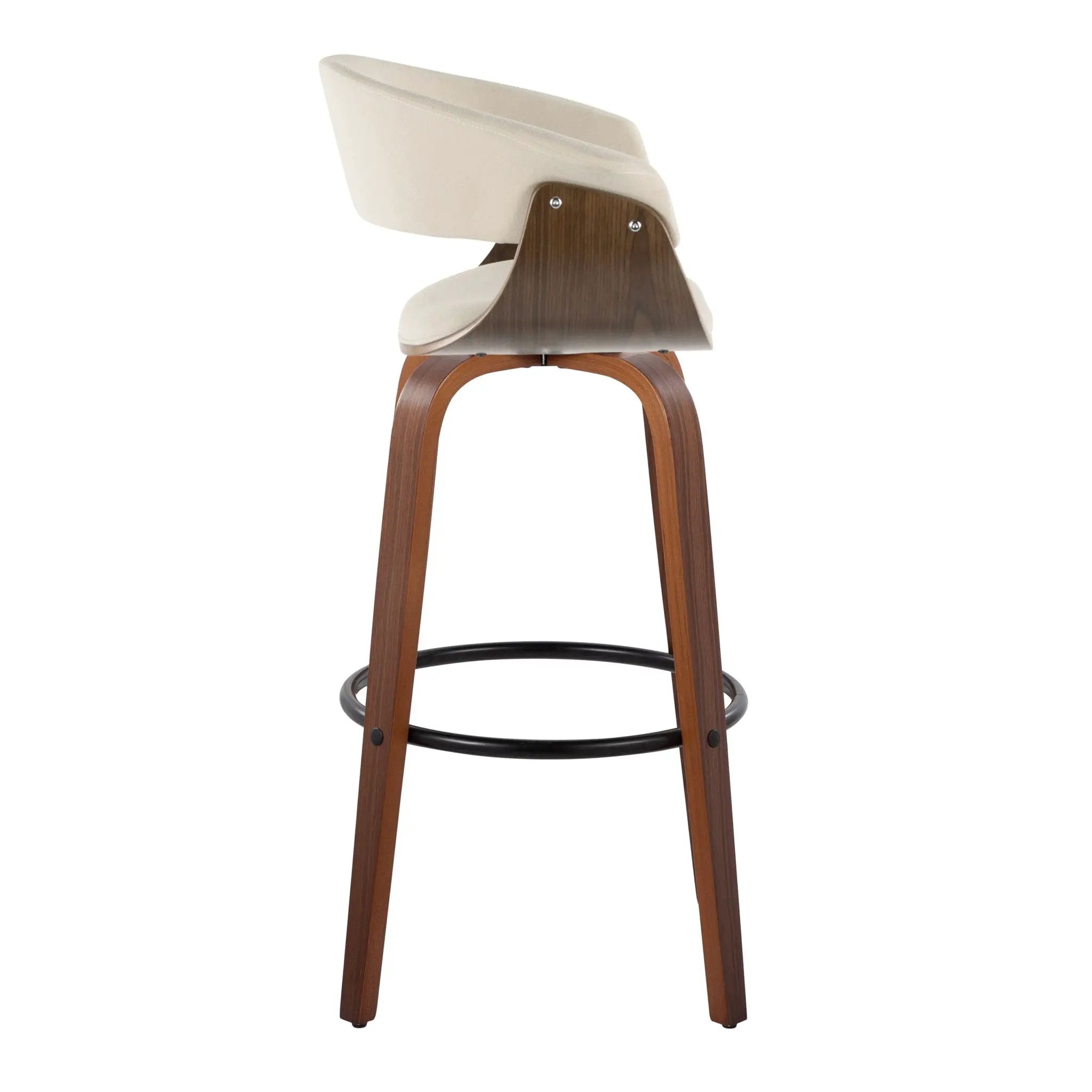 Vintage Mod - Mid Century Modern Fixed Height Barstool With Swivel & Round Footrest (Set of 2) by Unique Piece Furniture